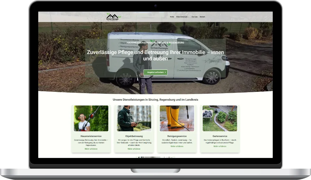 Referenzprojekt Webdesign – Website für Karaoglu Dienstleistungen mit Drohnenaufnahmen und SEO